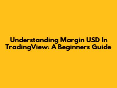 Understanding Margin USD In TradingView: A Beginner's Guide