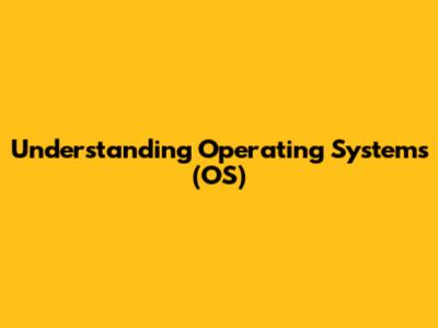Understanding Operating Systems (OS)