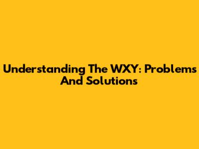 Understanding The WXY: Problems And Solutions