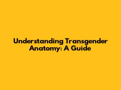 Understanding Transgender Anatomy: A Guide
