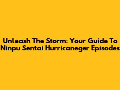 Unleash The Storm: Your Guide To Ninpu Sentai Hurricaneger Episodes