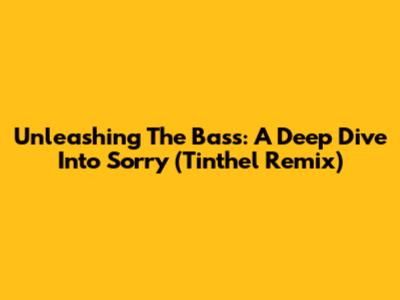 Unleashing The Bass: A Deep Dive Into 'Sorry' (Tinthel Remix)
