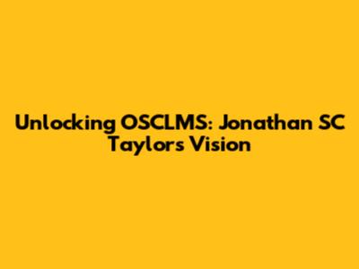 Unlocking OSCLMS: Jonathan SC Taylor's Vision
