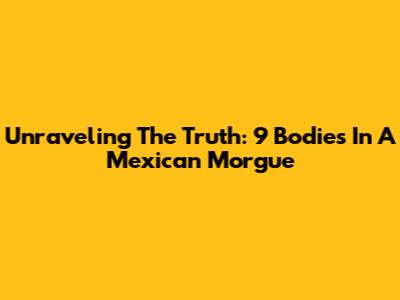 Unraveling The Truth: 9 Bodies In A Mexican Morgue