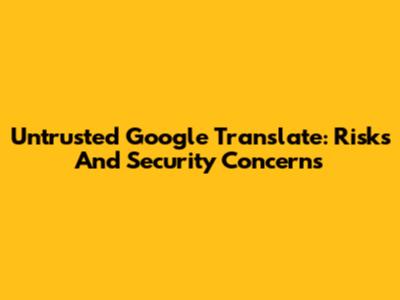 Untrusted Google Translate: Risks And Security Concerns