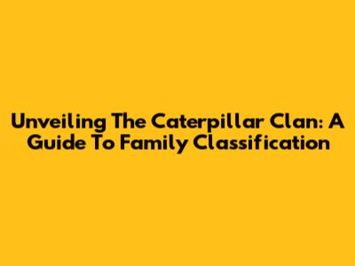 Unveiling The Caterpillar Clan: A Guide To Family Classification