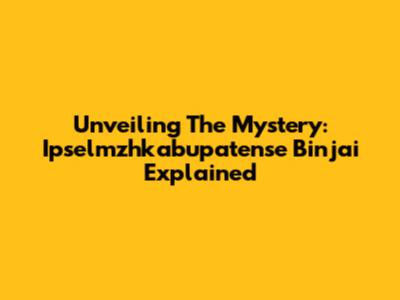 Unveiling The Mystery: Ipselmzhkabupatense Binjai Explained