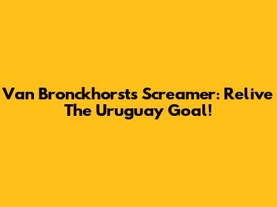 Van Bronckhorst's Screamer: Relive The Uruguay Goal!