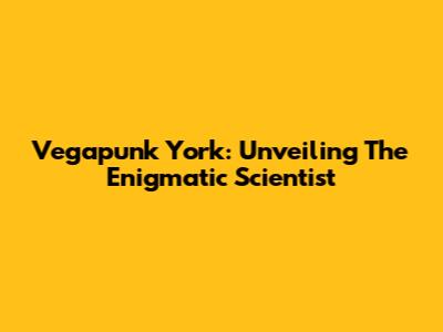Vegapunk York: Unveiling The Enigmatic Scientist