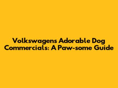 Volkswagen's Adorable Dog Commercials: A Paw-some Guide