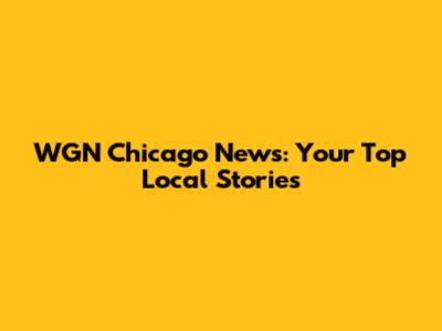WGN Chicago News: Your Top Local Stories