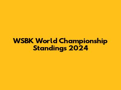 WSBK World Championship Standings 2024