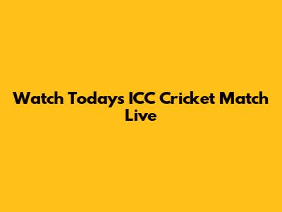 Watch Today's ICC Cricket Match Live