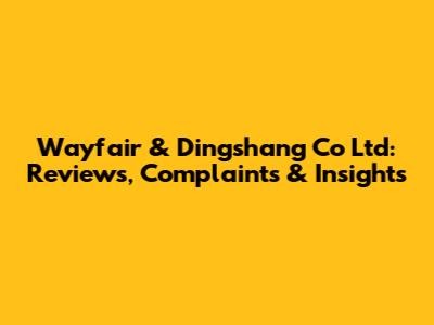 Wayfair & Dingshang Co Ltd: Reviews, Complaints & Insights