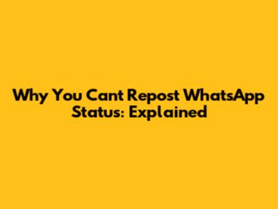Why You Can't Repost WhatsApp Status: Explained