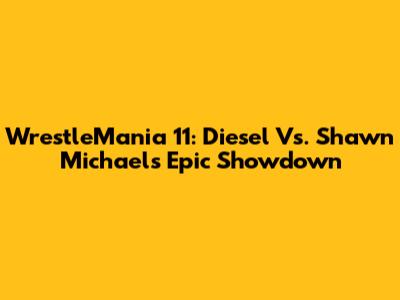 WrestleMania 11: Diesel Vs. Shawn Michaels Epic Showdown