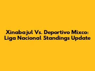 Xinabajul Vs. Deportivo Mixco: Liga Nacional Standings Update