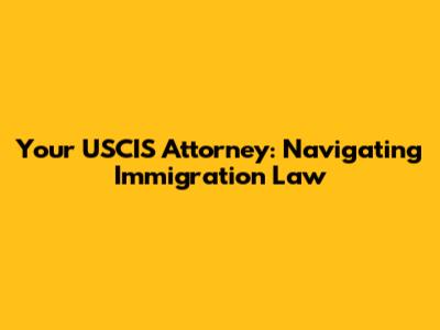 Your USCIS Attorney: Navigating Immigration Law