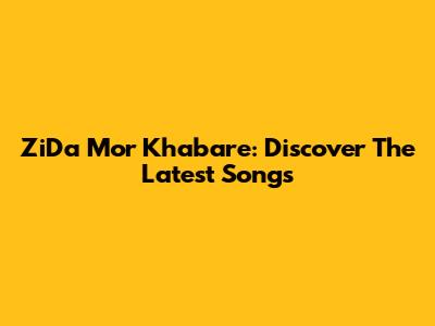 ZiDa Mor Khabare: Discover The Latest Songs