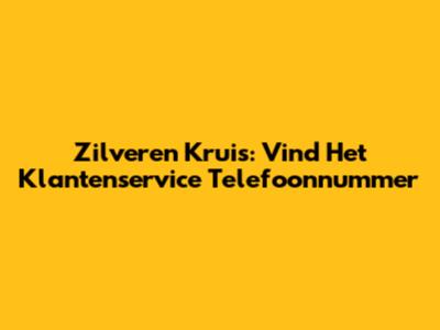 Zilveren Kruis: Vind Het Klantenservice Telefoonnummer